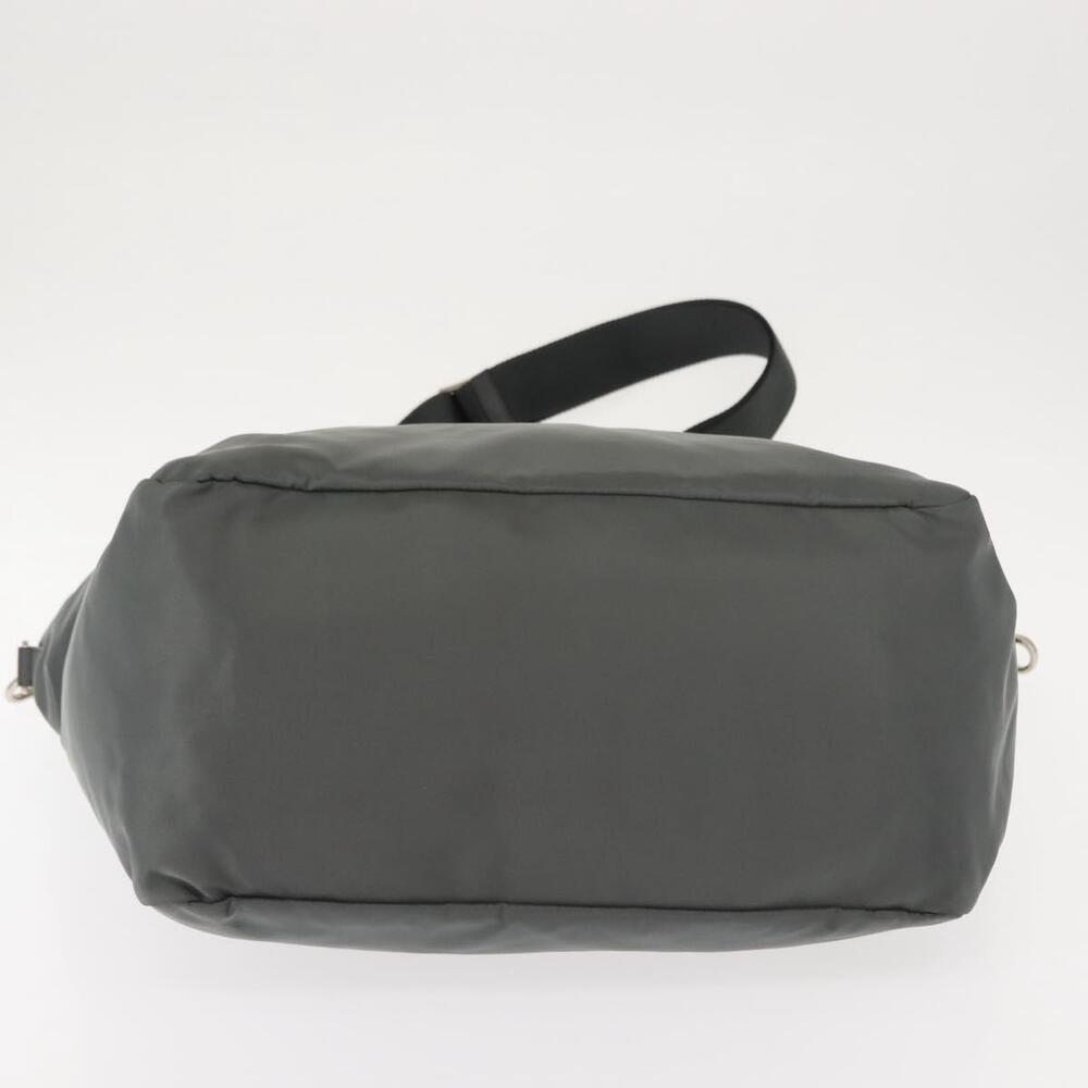 PRADA Tote Bag Nylon 2way Khaki Silver Auth 146790 - Picture 5 of 16